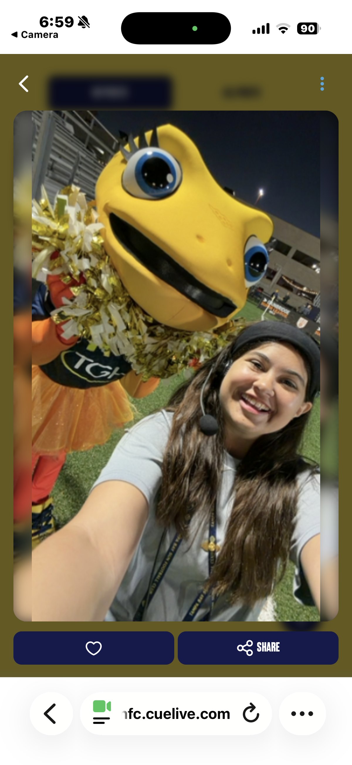 Solé mascot at the USL Championship game — team mascot coverage at a championship match